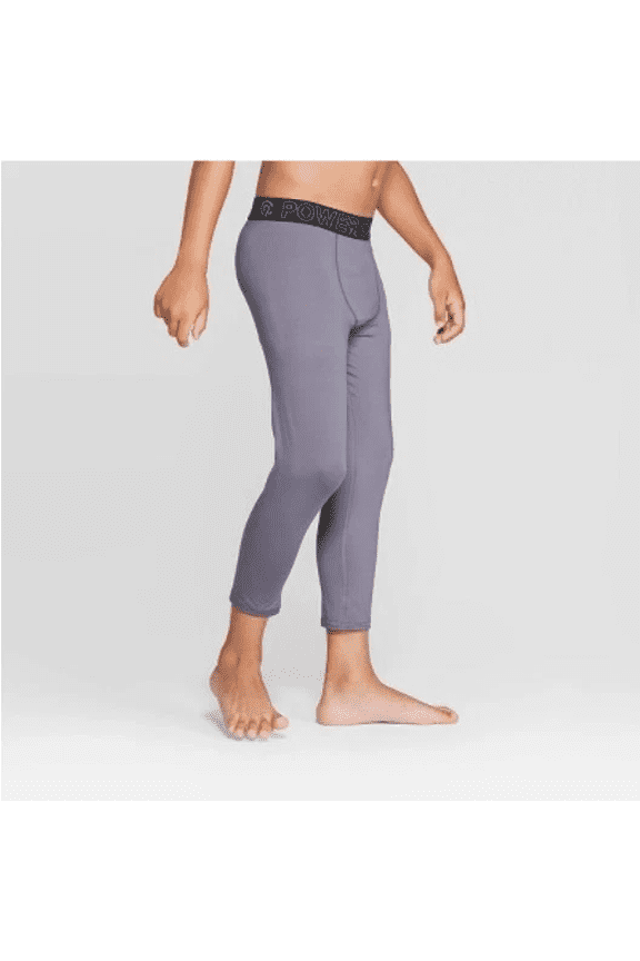 Boys' 3/4 Compression Tights - (Medium Gray, S 6/7)