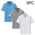 thumbnail image 1 of Boys 3 Pack Outfit Basic Short Sleeve Collared Shirt Multipack Set Soft Breathable Collared Tops School Uniform Suit Casual Everyday Activewear Clothes, 1 of 9