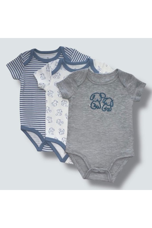 Baby Boys Bodysuits, Dog Design, 3-Pack