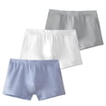 thumbnail image 1 of Boys' 3-Pack Solid Color Boxer Briefs, Soft and Breathable Kids Underwear for All-Day Comfort, 3-15 Years Blue 13 Years, 1 of 7