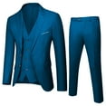 thumbnail image 1 of Boys 3 Piece Formal Suit Notched Lapel Slim Fit Dress Suit Jacket Vest and Pants Set Tuxedo Suits For Wedding Graduation Blue 17-18 Years, 1 of 3