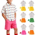 thumbnail image 1 of Boys 3 Piece Outfit Set, Polka Dot Button Up Shirt With Shorts and Socks, Lightweight Casual Wear for Toddler Kids | CSEONE, 1 of 8