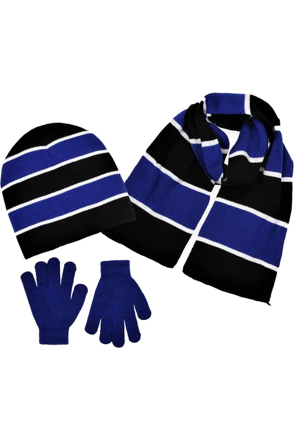Boys 3-Piece Winter Hat, Scarf & Glove Set – Warm Knit Beanie Accessories for Kids – Cold Weather Gear for Boys