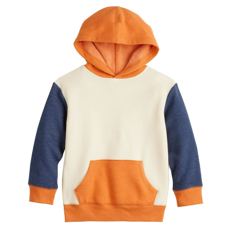 Boys 4 12 Jumping Beans Colorblock Fleece Hoodie Color Creamy Cream Size 7 Walmart