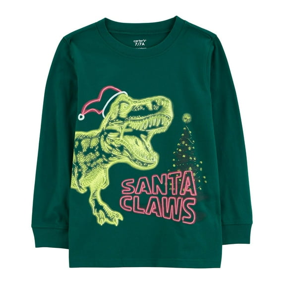 Boys 4-14 Carter's Long Sleeve Graphic Tee Color: Green Dino Size: 6