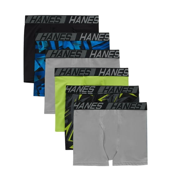 Boys 4-20 Hanes® 6-Pack Sport X-Temp Stretch Boxer Brief Underwear Set Color: Multi Size: LARGE