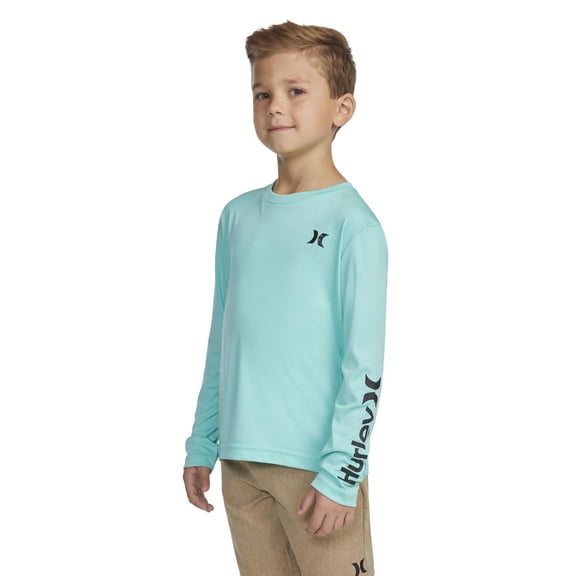 Boys 4-20 Hurley UPF H2O-Dri Long Sleeve Top Color: Tropical Twist Heather Size: 18-20