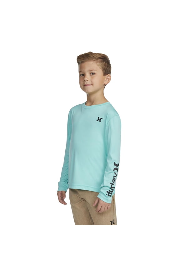 Boys 4-20 Hurley UPF H2O-Dri Long Sleeve Top Color: Tropical Twist Heather Size: 18-20