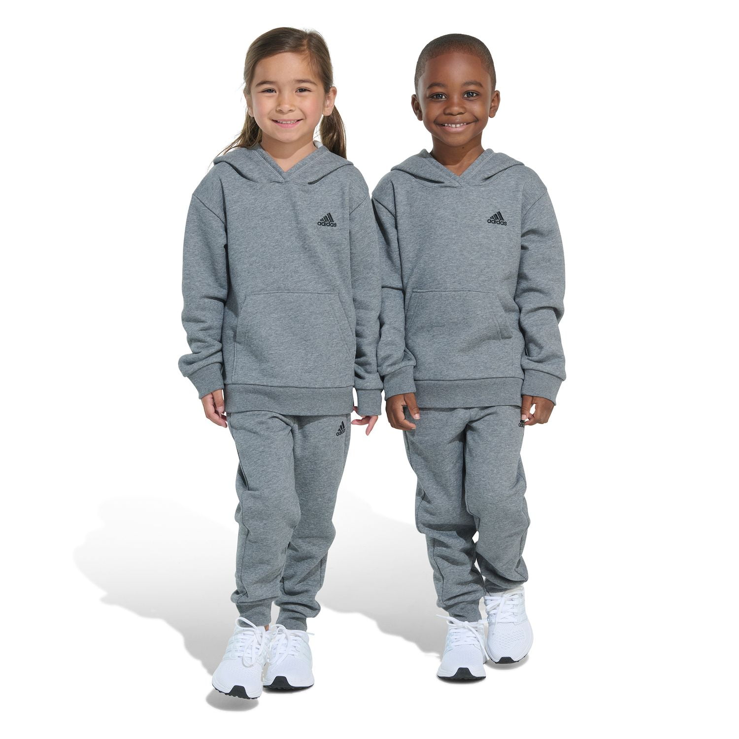 Boys 4-7 Adidas Minimal Logo Fleece Pullover Set Color: Gray Size: 6