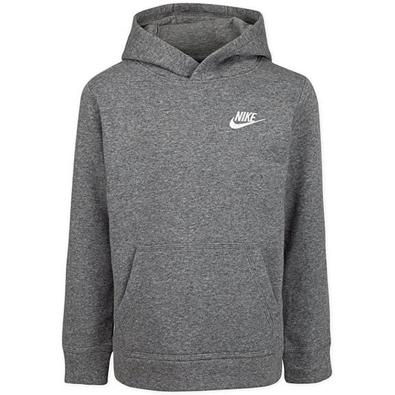 Nike boys Club Fleece Pullover Hoodie Little Kids 4 Carbon Heather