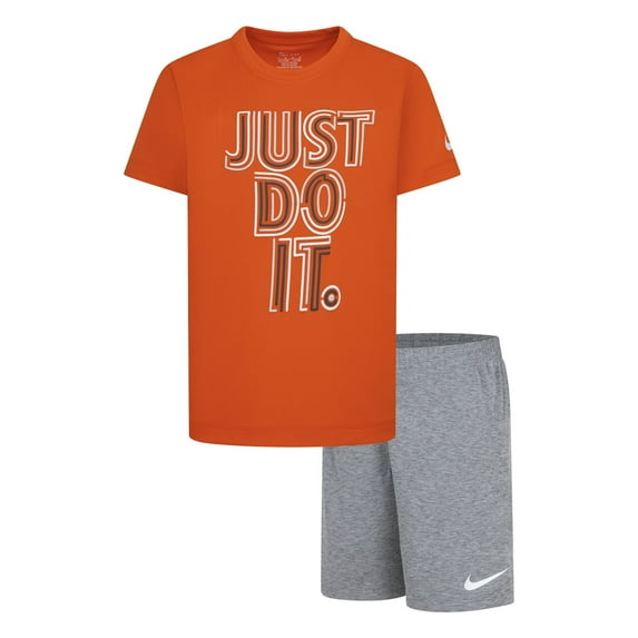 Boys 4-7 Nike Dri-FIT "Just Do It." T-shirt and Shorts 2-piece Set Color: Orange Size: 6