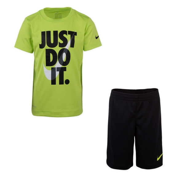 Boys 4-7 Nike "Just Do It." Graphic Tee & Mesh Shorts Set Color: Aop Black Size: 4