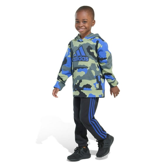 Boys 4-7 adidas Fleece Hooded Pullover & Joggers Set Color: Green Size: 5