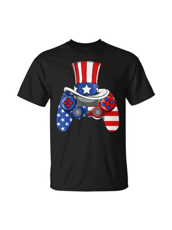 Boys 4Th Of July Video Game American Flag Uncle Sam Gamer Unisex TShirt