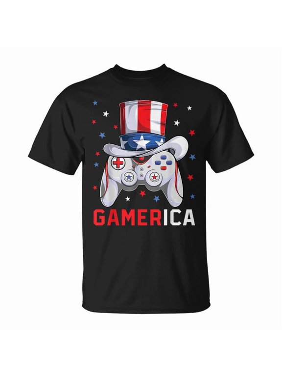 Boys 4Th Of July Video Game American Flag Uncle Sam Gamer V2 Unisex TShirt
