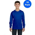 thumbnail image 1 of Boys 5.3 oz. Heavy Cotton Long-Sleeve T-Shirt 10 Pack, 1 of 2