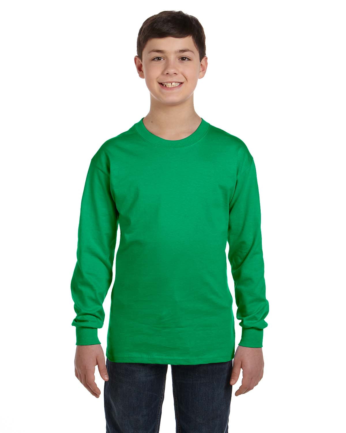 Boys 5.3 oz. Heavy Cotton Long-Sleeve T-Shirt 10 Pack