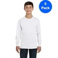 thumbnail image 1 of Boys 5.3 oz. Heavy Cotton Long-Sleeve T-Shirt 5 Pack, 1 of 2
