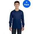 thumbnail image 1 of Boys 5.3 oz. Heavy Cotton Long-Sleeve T-Shirt 5 Pack, 1 of 2