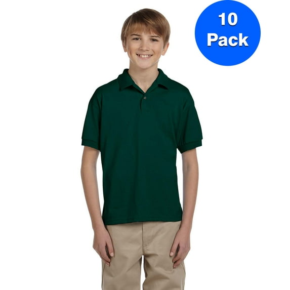 Boys 5.6 oz. DryBlend 50/50 Jersey Polo 10 Pack
