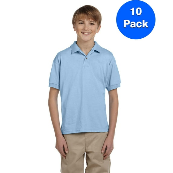 Boys 5.6 oz. DryBlend 50/50 Jersey Polo 10 Pack