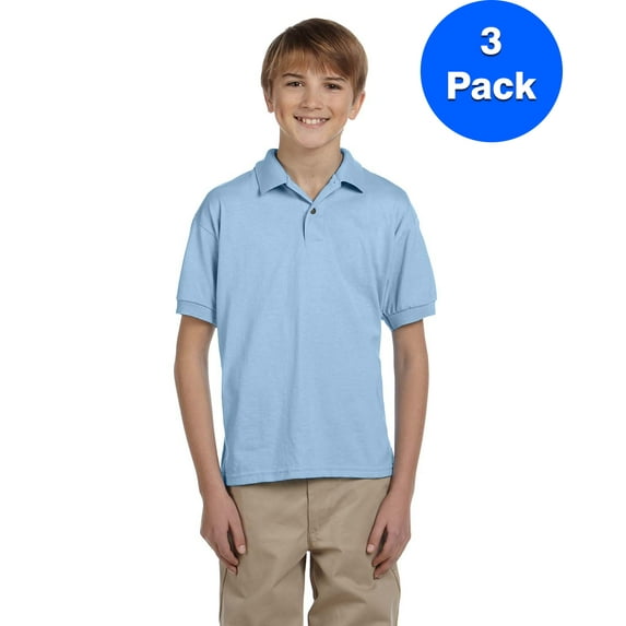 Boys 5.6 oz. DryBlend 50/50 Jersey Polo 3 Pack