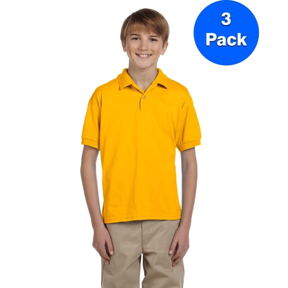 Boys 5.6 oz. DryBlend 50/50 Jersey Polo 3 Pack