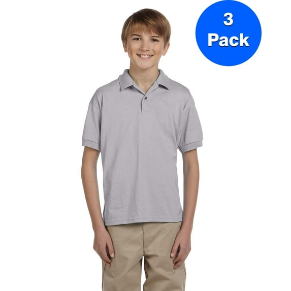 Boys 5.6 oz. DryBlend 50/50 Jersey Polo 3 Pack