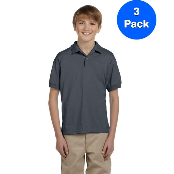 Boys 5.6 oz. DryBlend 50/50 Jersey Polo 3 Pack