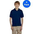 thumbnail image 1 of Boys 5.6 oz. DryBlend 50/50 Jersey Polo 5 Pack, 1 of 2