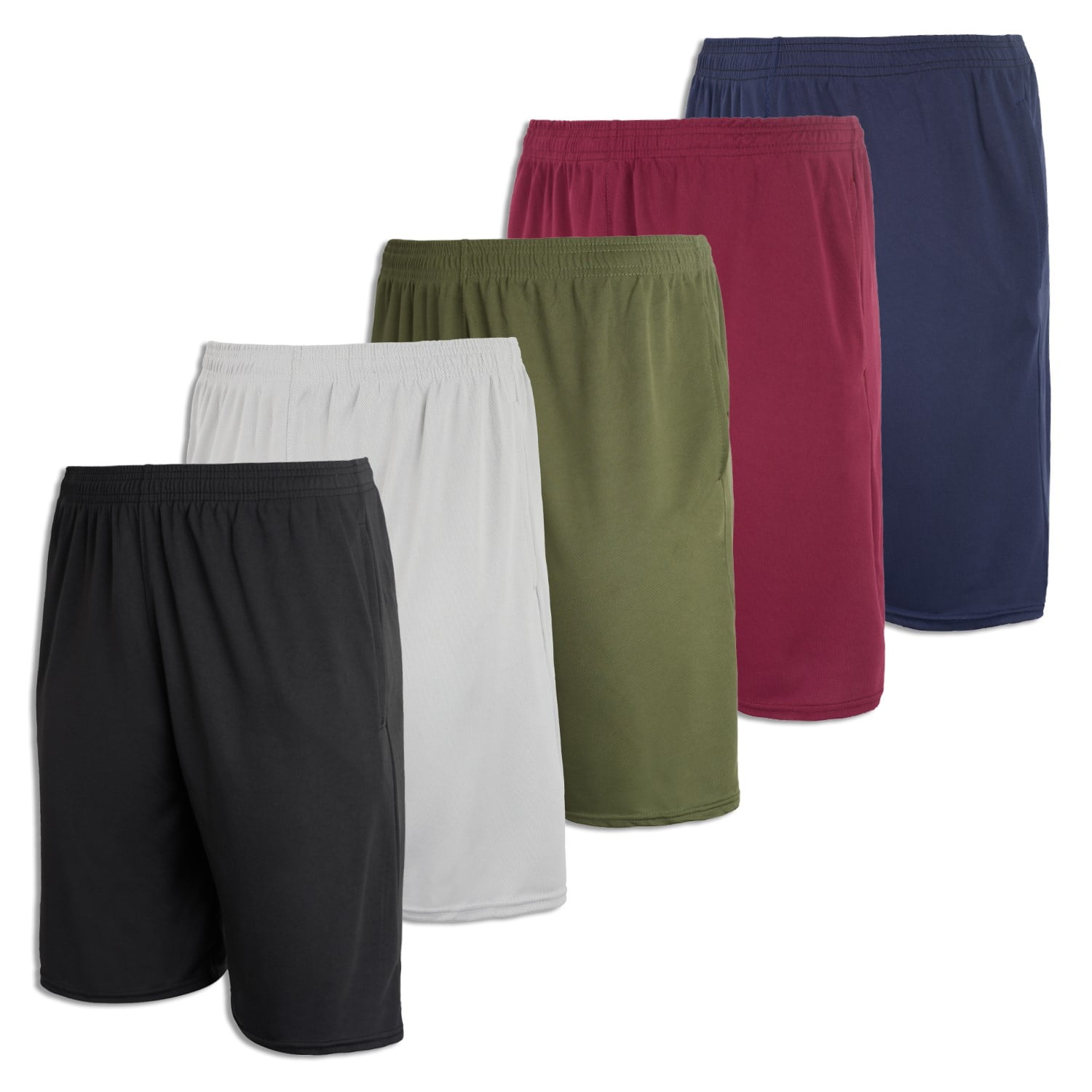 Boys 5 Pack Mesh Active Athletic Performance Basketball Shorts with Pockets Walmart