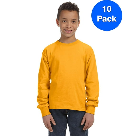 Boys 5 oz. HD Long-Sleeve T-Shirt 4930B (10 PACK)