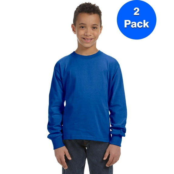 Boys 5 oz. HD Long-Sleeve T-Shirt 4930B (2 PACK)