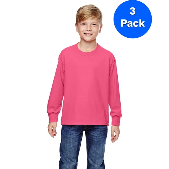 Boys 5 oz. HD Long-Sleeve T-Shirt 4930B (3 PACK)