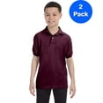 thumbnail image 1 of Boys 50/50 ComfortBlend EcoSmart Jersey Knit Polo 054Y (2 PACK), 1 of 3