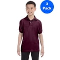 thumbnail image 1 of Boys 50/50 ComfortBlend EcoSmart Jersey Knit Polo 054Y (3 PACK), 1 of 3