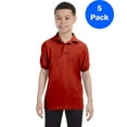 thumbnail image 1 of Boys 50/50 ComfortBlend EcoSmart Jersey Knit Polo 054Y (5 PACK), 1 of 3