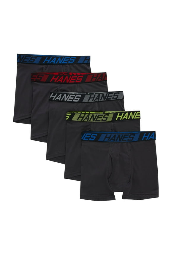 Boys 6-20 Hanes Ultimate® 5 Pack Sport X-Temp Boxer Briefs Color: Black Size: SMALL