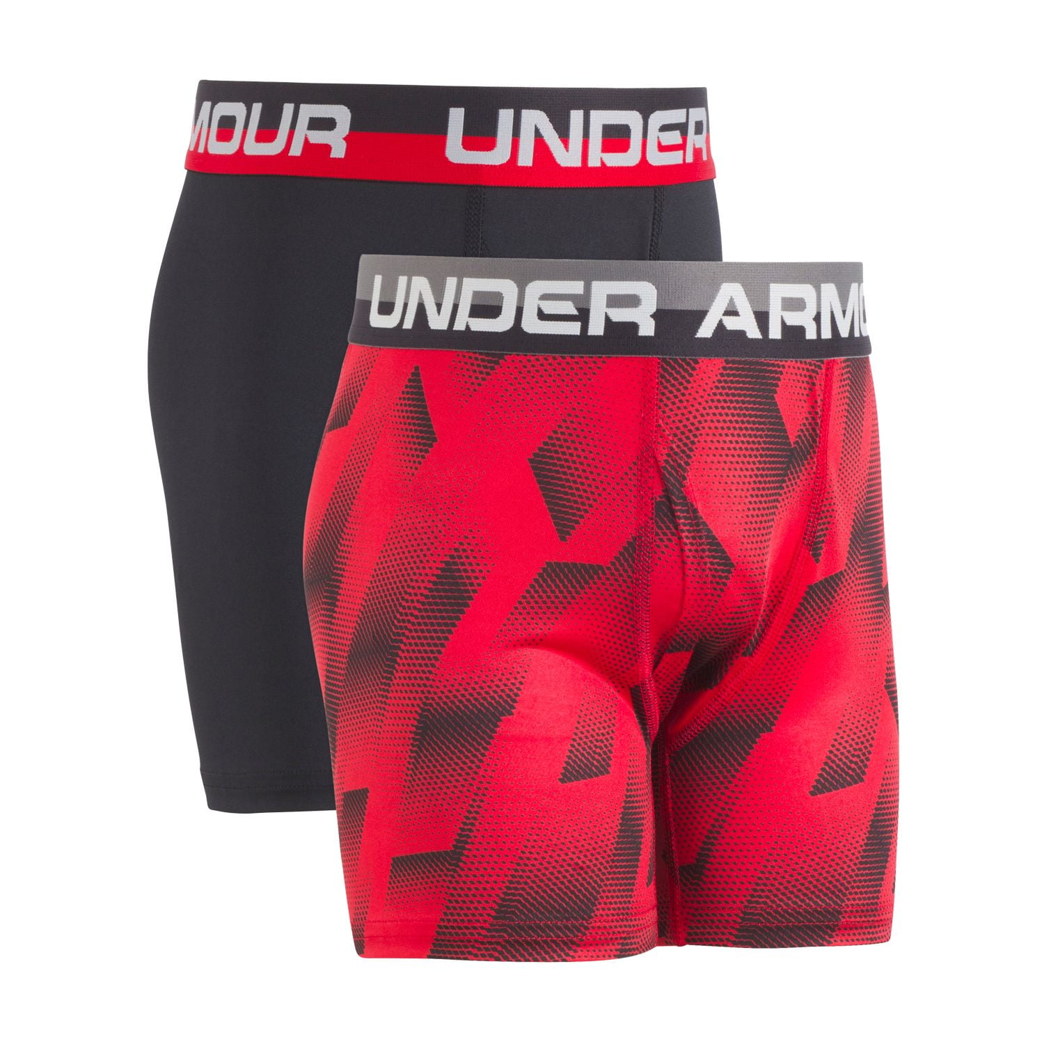 Boys 6-20 Under Armour 2-Pack Performance Boxer Briefs Color: Red Black Size: SMALL