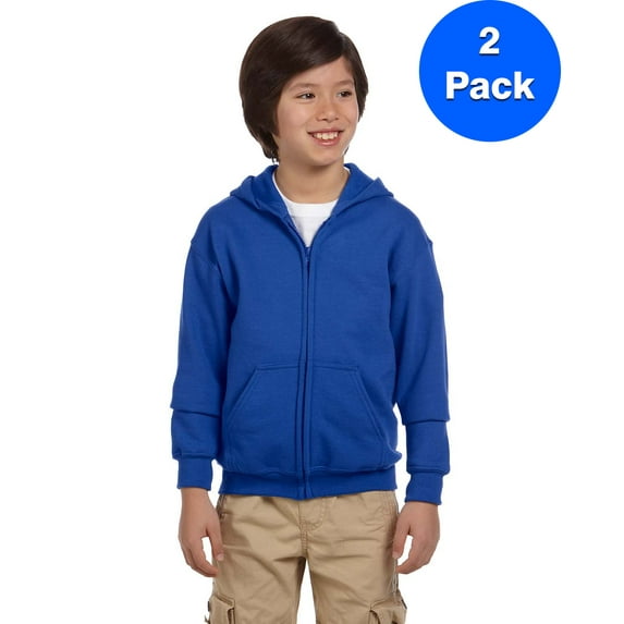 Boys 7.75 oz. Heavy Blend 50/50 Full-Zip Hood 2 Pack