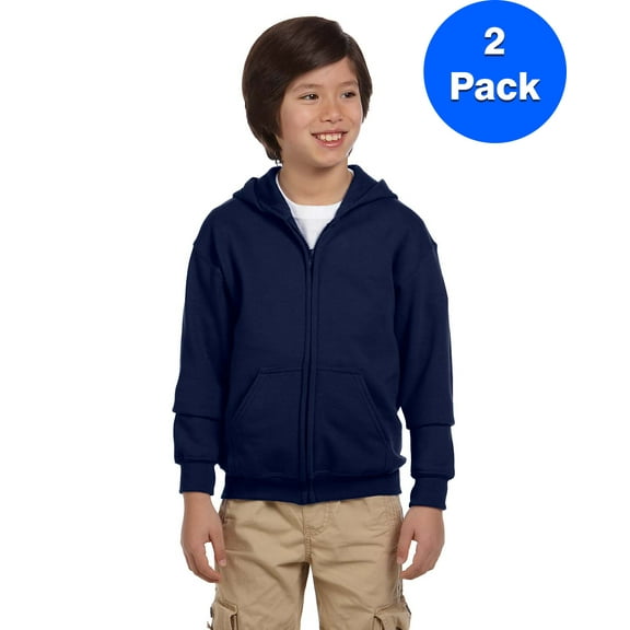 Boys 7.75 oz. Heavy Blend 50/50 Full-Zip Hood 2 Pack