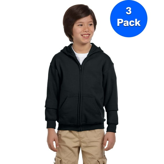 Boys 7.75 oz. Heavy Blend 50/50 Full-Zip Hood 3 Pack