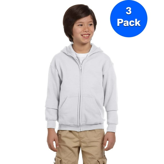 Boys 7.75 oz. Heavy Blend 50/50 Full-Zip Hood 3 Pack