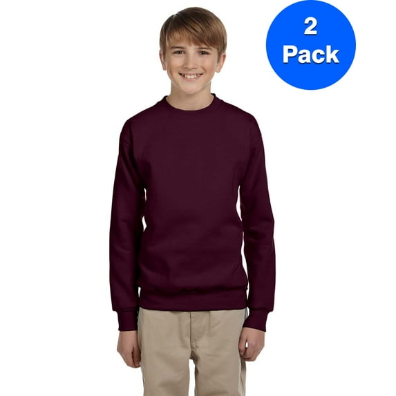 Boys 7.8 oz. ComfortBlend EcoSmart 50/50 Fleece Crew P360 (2 PACK)