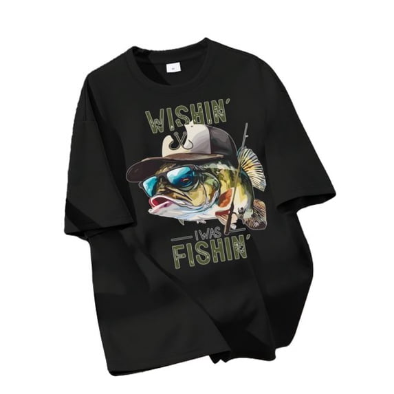 Boys' 8-12Y Funny Fishing Graphic Short Sleeve T-Shirt Casual Crew Neck ...