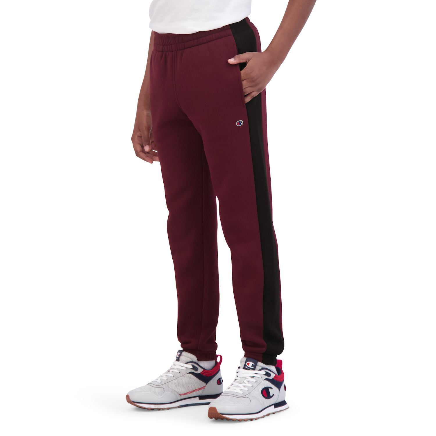 Boys 8-20 Champion® Colorblock Pieced Jogger Pants Color: Wine