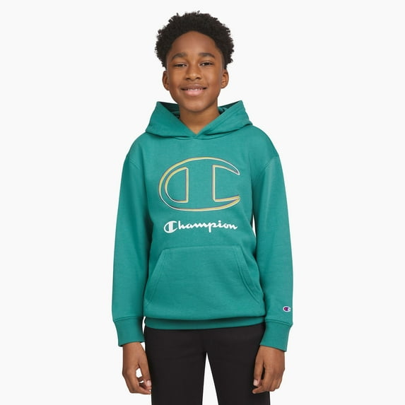 Boys 8-20 Champion® Long Sleeve Graphic Hoodie Color: Green Size: LARGE