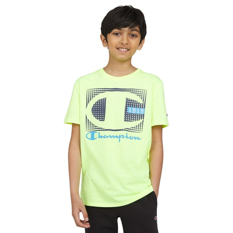 Boys 8 20 Champion Short Sleeve Graphic Tee Color Bright Yellow Size LARGE Walmart