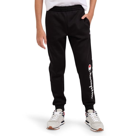 Champion Boys Signature Logo Fleece Jogger Pants - Black - Size Large