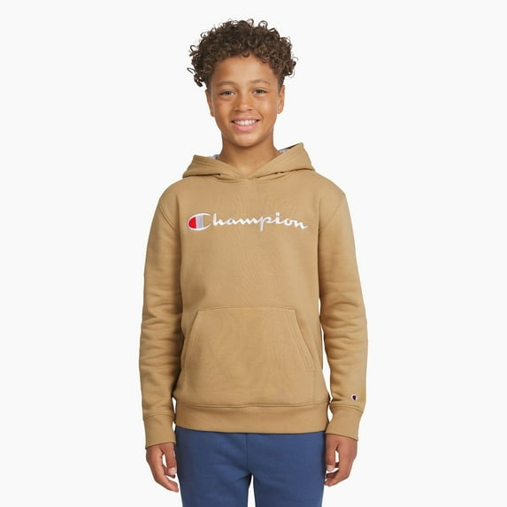 Boys 8-20 Champion® Signature Fleece Logo Pullover Hoodie Color: Khaki Size: X LARGE